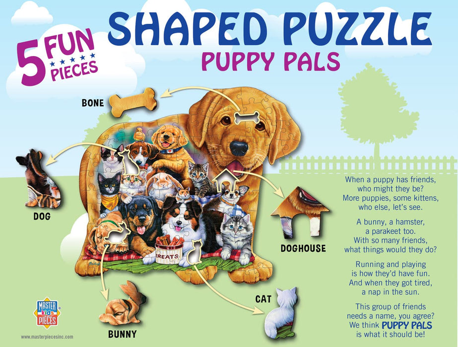 MasterPieces Puzzles Puppy Pals Shaped 100 Piece Puzzle