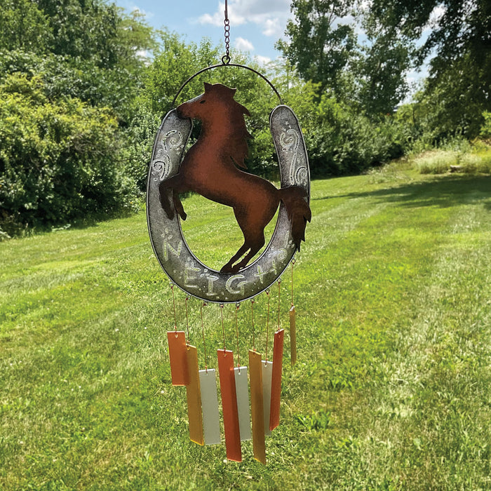 Gift Essentials Blue Handworks Line - Horse Neigh Glass Chime