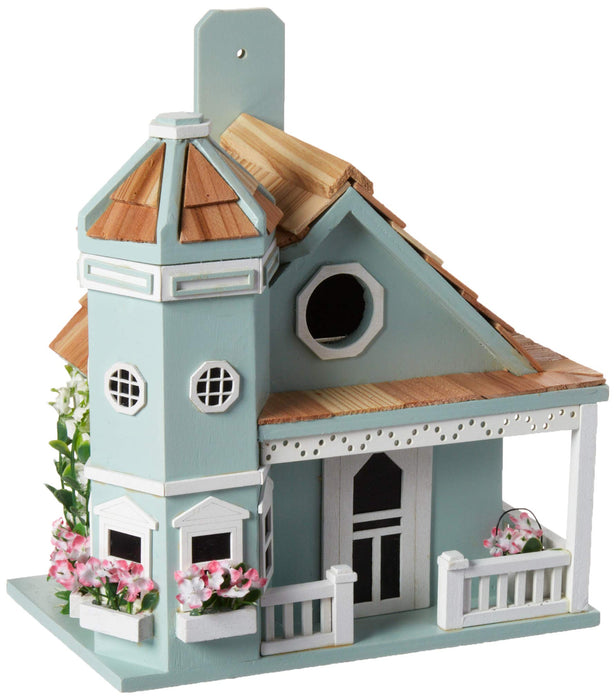Flower Pot Cottage Birdhouse - Blue