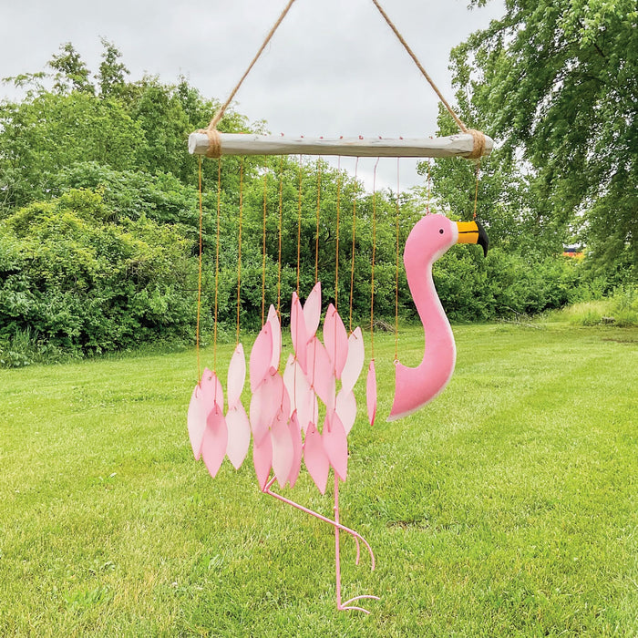 Gift Essentials Blue Handworks Line - Flamingo Glass Chime