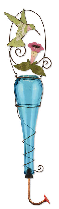 Sunset Vista Designs  Paisley Hummingbird Feeder with Blue Bottle