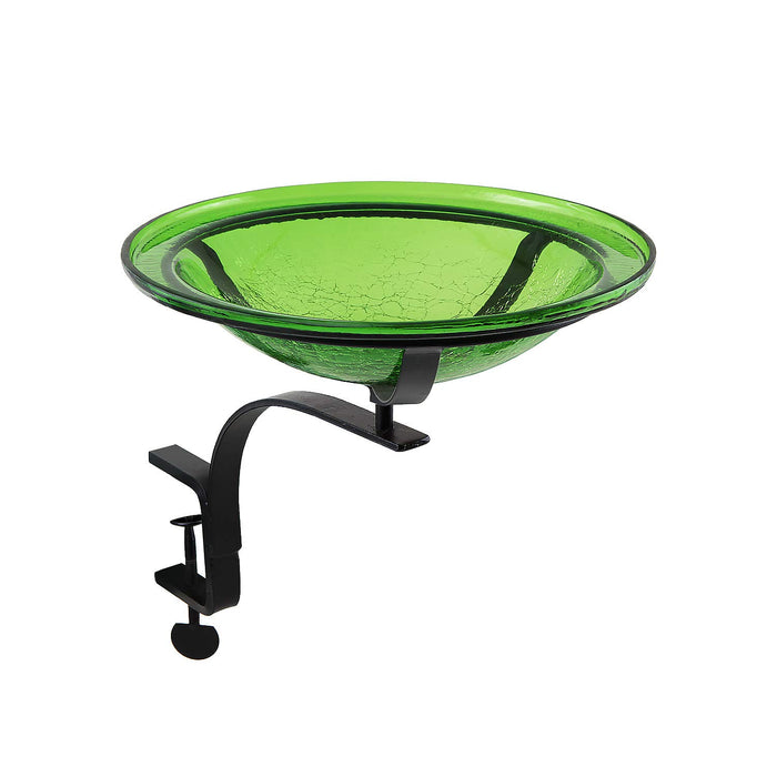 Achla Designs 12" Fern Green Crackle Birdbath- Rail Mount Bracket