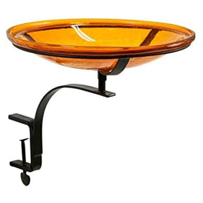 Achla Designs 14" Mandarin Crackle Birdbath- Rail Mount Bracket