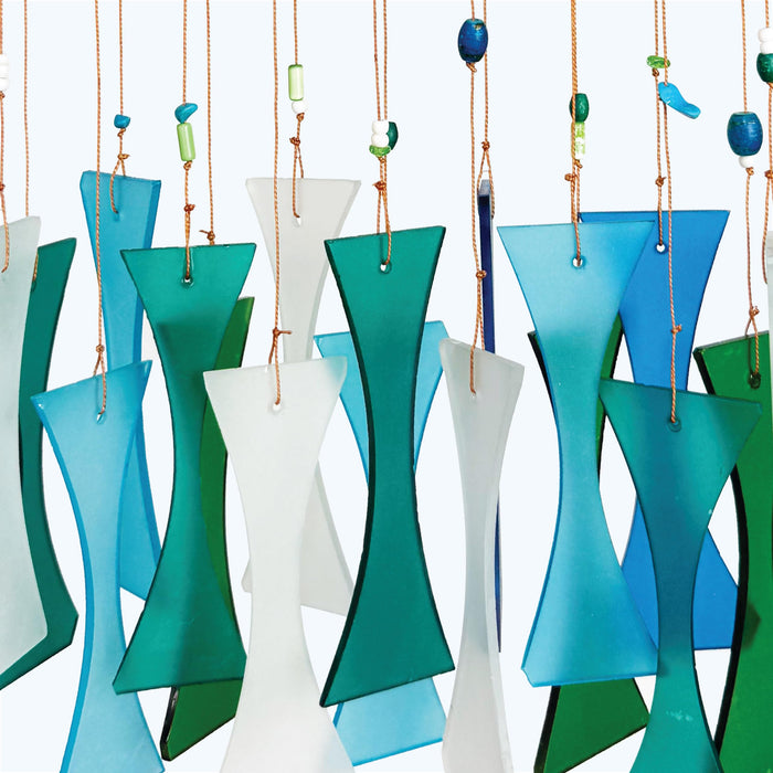 Gift Essentials Blue Handworks Line - Ocean Beaded Cast-Off Glass Chime