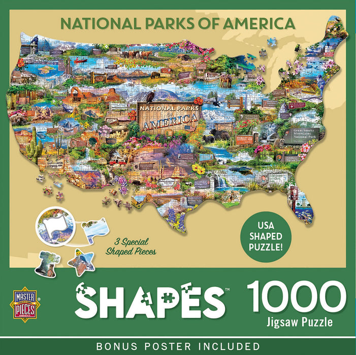 MasterPieces Puzzles National Parks USA Shaped Puzzle 1000pc