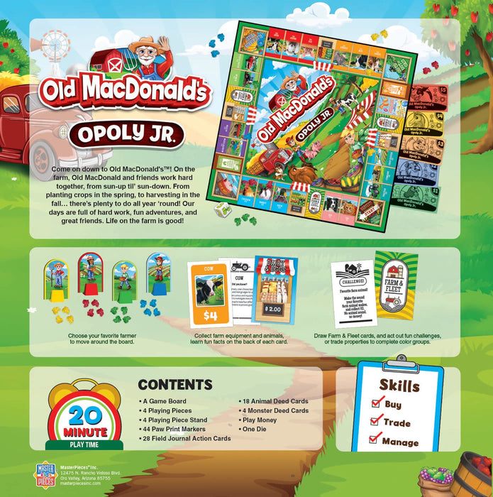 MasterPieces Puzzles Old MacDonalds Opoly Junior