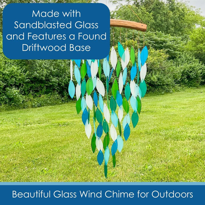 Gift Essentials Blue Handworks Line - Deluxe Ocean Waterfall Glass Chime