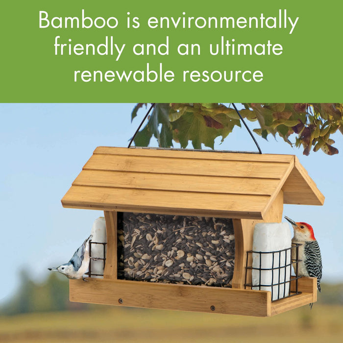 AUDUBON PREMIUM BAMBOO RANCH FEEDER W/SUET CAGES