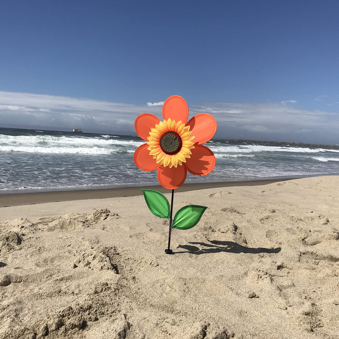 12 Orange Sunflowers with Lea