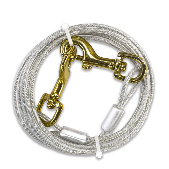 Four Paws Heavy Weight Dog Tie Out Cable, Silver, 10 Feet
