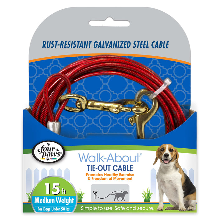 FOUR PAWS WALK-ABOUT TIE-OUT CABLE MEDIUM WEIGHT