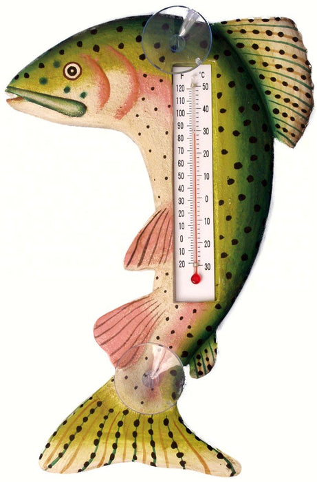 Bobbo from Songbird Essentials Leaping Trout Small Window Thermometer