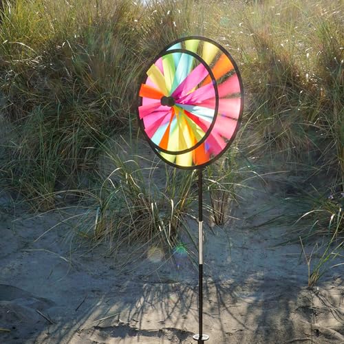 In the Breeze Wheel Spinner with Flag, Outdoor Wind Spinner Décor