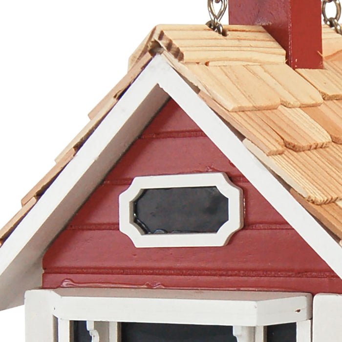 Christmas Cottage Birdfeeder - Red