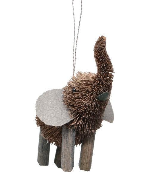 Grey Elephant Brushart Ornament