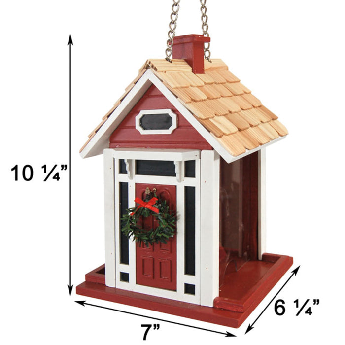 Christmas Cottage Birdfeeder - Red