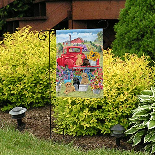 Spring Day Puppies Garden Flag