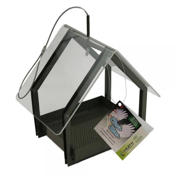 Clear Fly Through Metal Platform Bird Feeder