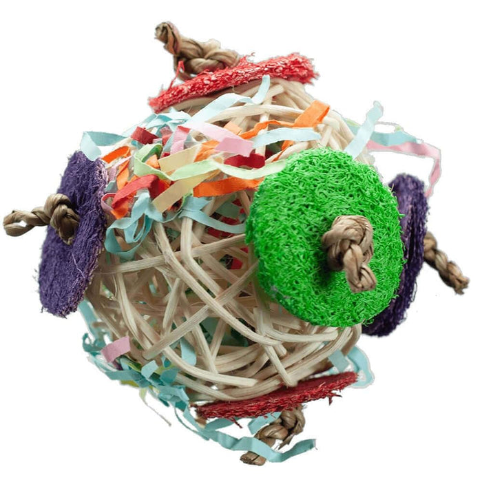 NIBBLES VINE BALL CHEW W/CRINKLE PAPER & LOOFAH