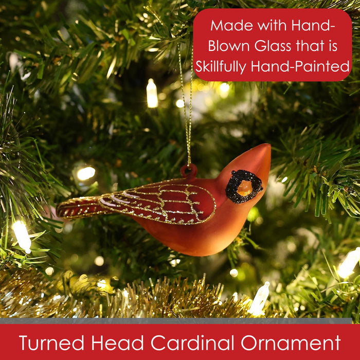 Cobane Studio  Male Northern Cardinal  Turned Head Ornament