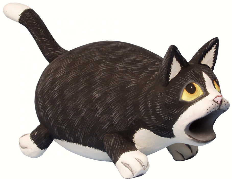 Bobbo from Songbird Essentials Big Mouth Black & White Cat Bird House