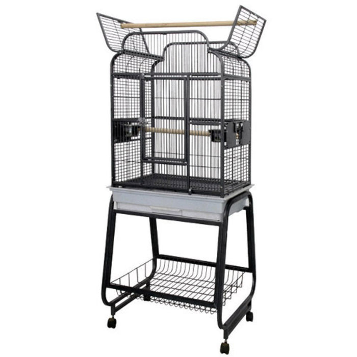 OPEN VICTORIAN TOP BIRD CAGE W/BASE