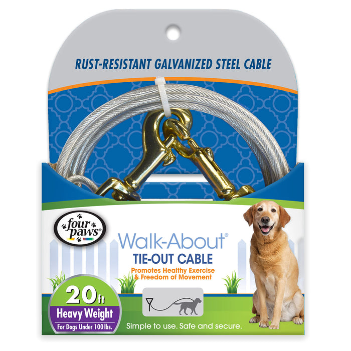 FOUR PAWS WALK-ABOUT TIE-OUT CABLE HEAVY WEIGHT