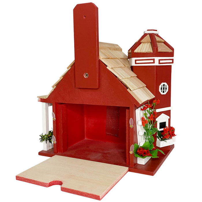 Yuletide Cottage Birdhouse - Red
