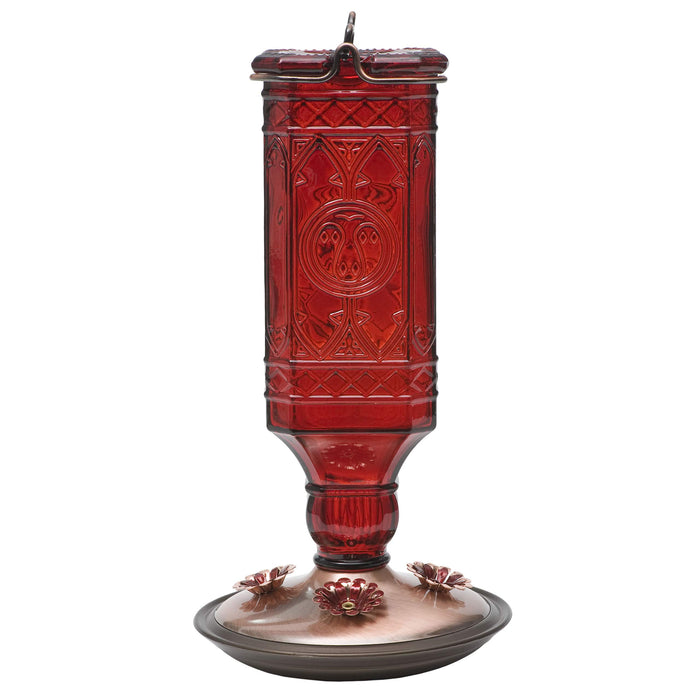 Red Square Antique Hummingbird Feeder