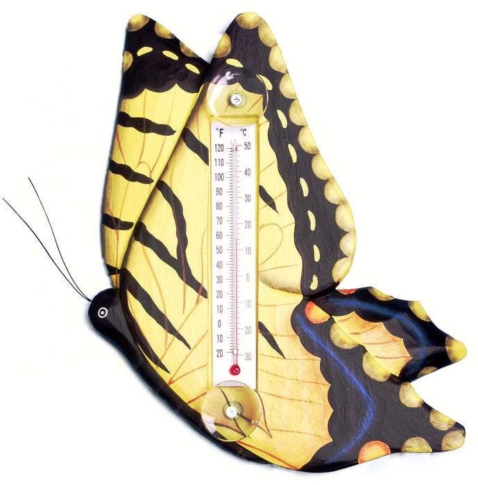 Bobbo from Songbird Essentials Yellow Swallowtailed Butterfly Small Window Thermometer