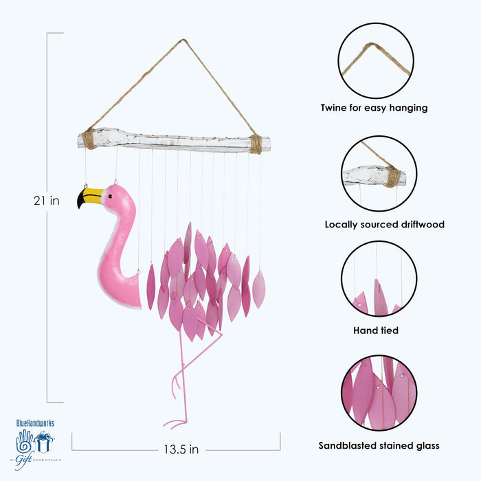 Gift Essentials Blue Handworks Line - Flamingo Glass Chime