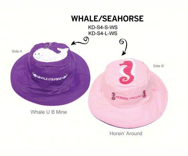 Luvali Convertibles LCKDS4SWS Whale Seahorse Reversible Kids Hat Small