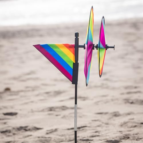 In the Breeze Wheel Spinner with Flag, Outdoor Wind Spinner Décor