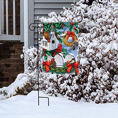 Christmas Bird House Garden Flag