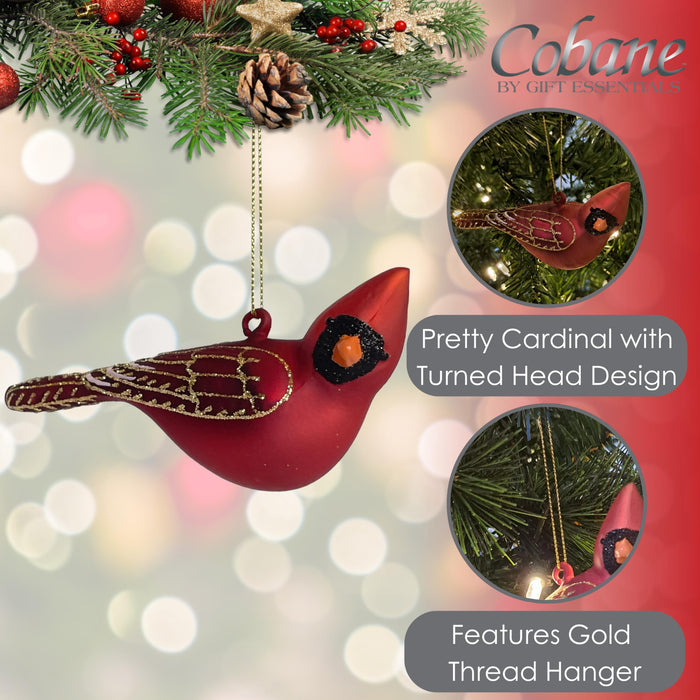 Cobane Studio  Male Northern Cardinal  Turned Head Ornament