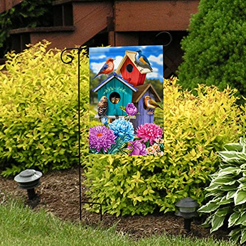 Colorful Birdhouses Garden Flag