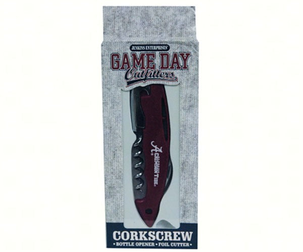Game Day Outfitters NCAA Alabama Crimson Tide Drinkware Wine Cork Screw, One Size, Multicolor