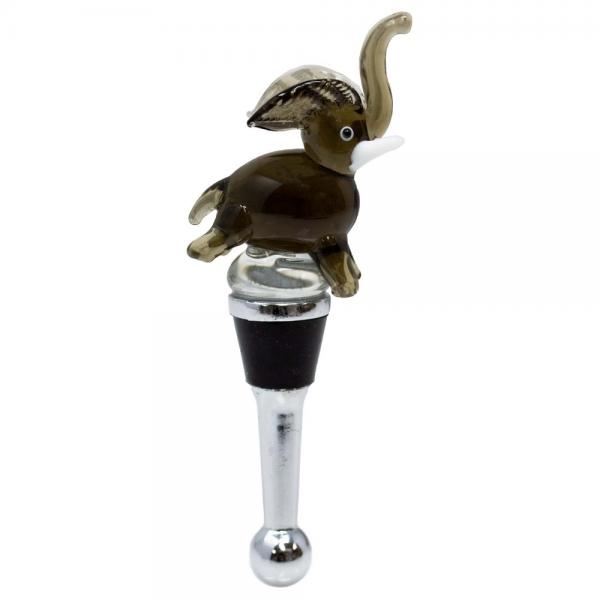 LS Arts Glass Bottle Stopper Elephant