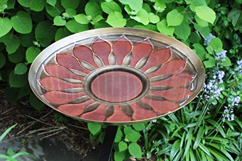 Achla Designs Red African Daisy Birdbath- Rail Mount Bracket