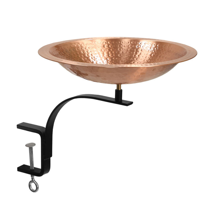 Achla Designs Hammered Solid Copper Birdbath- Rail Mount Bracket