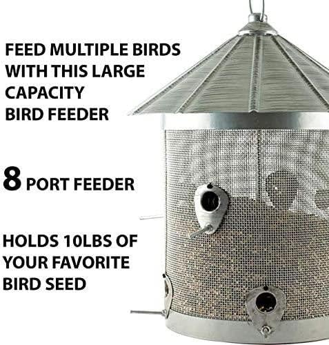 AUDUBON RUSTIC FARMHOUSE GALVANIZED SILO COMBO FEEDER