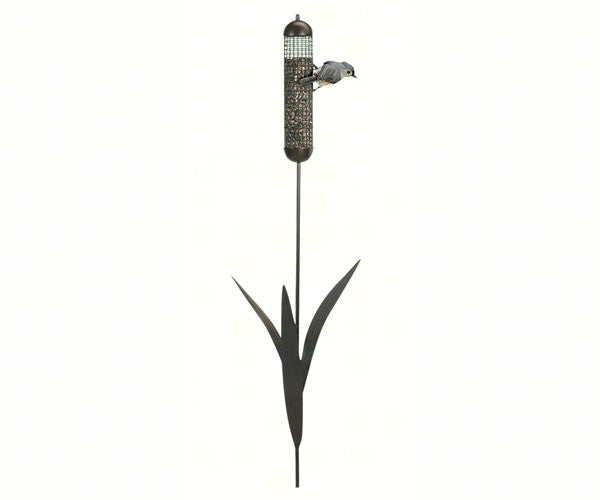 Woodlink 36-Inch Tall Portable Cattail Stake Bird Feeder with Metal Mesh Cage