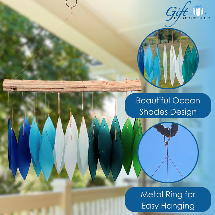 Gift Essentials Blue Handworks Line - Gradient Ocean Glass Chime