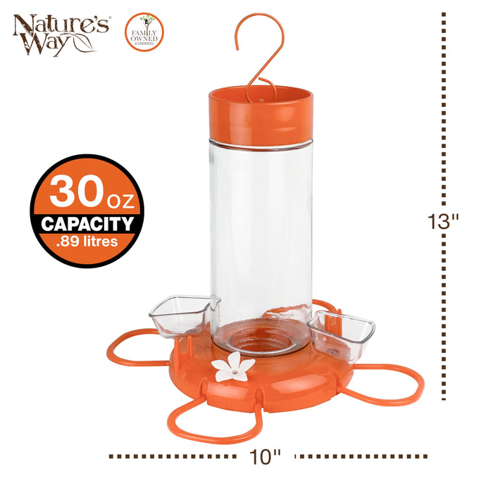 ORANGE BLOSSOM GLASS ORIOLE FEEDER