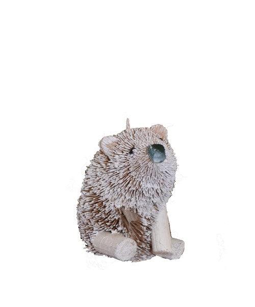 Frosted Polar Bear Brushart Ornament