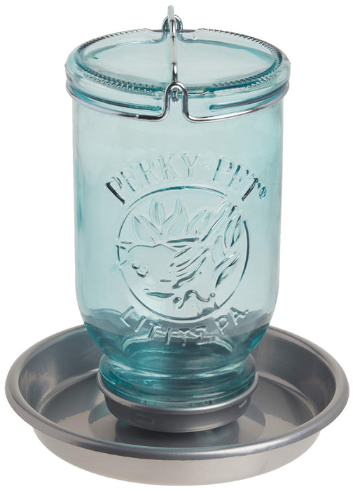 Antique Wide Blue Glass Waterer