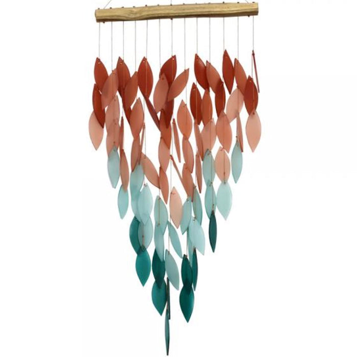 Gift Essentials Blue Handworks Line - Deluxe Coral Ombre Waterfall Glass Chime