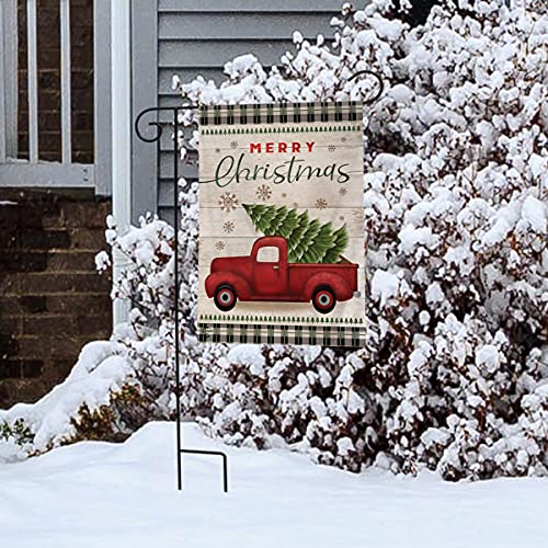 Merry Christmas Pickup Truck Holiday Garden Flag