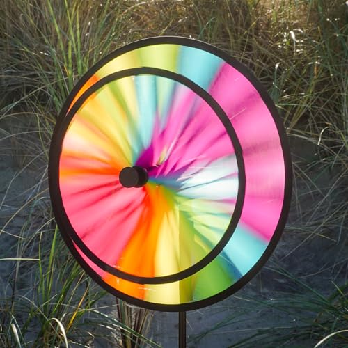 In the Breeze Wheel Spinner with Flag, Outdoor Wind Spinner Décor