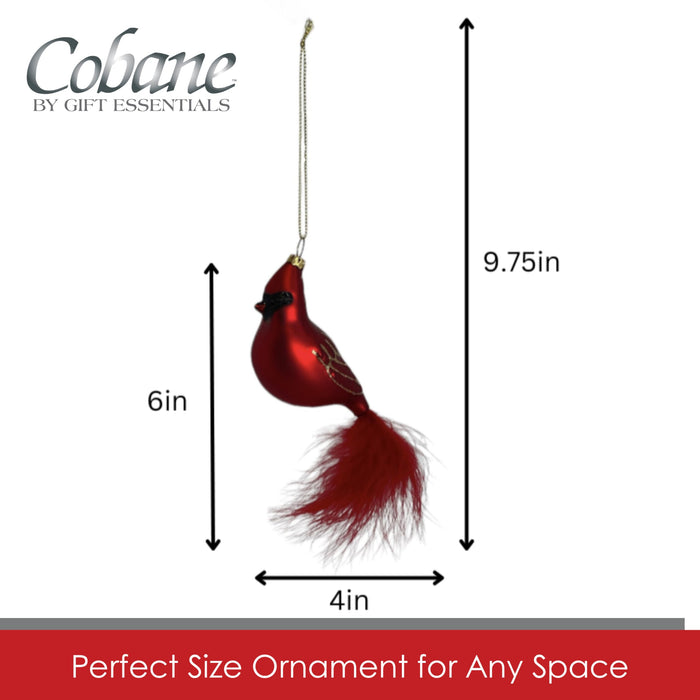 Cobane Studio  Cardinal with Feather Tail Ornament